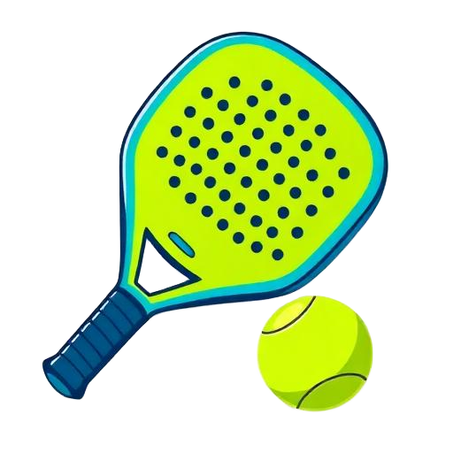 Raquette de padel perforée et balle verte