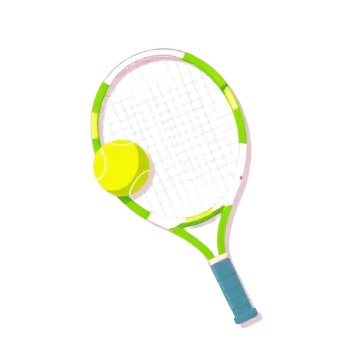 Raquette de tennis et balle jaune